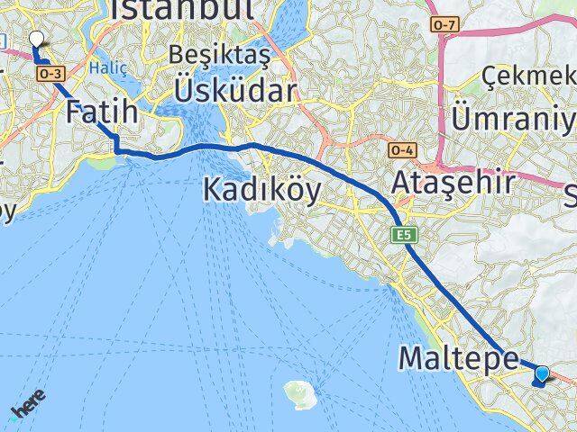 Cevizli Bayrampaşa Arası Kaç Km - Yol Tarifi