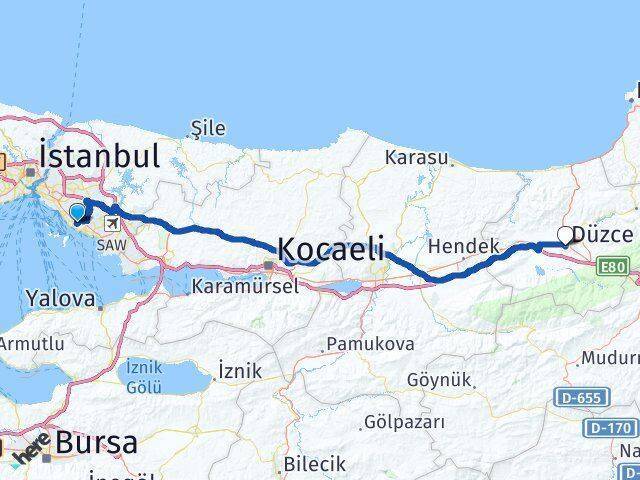 Cevizli Düzce Arası Kaç Km - Yol Tarifi