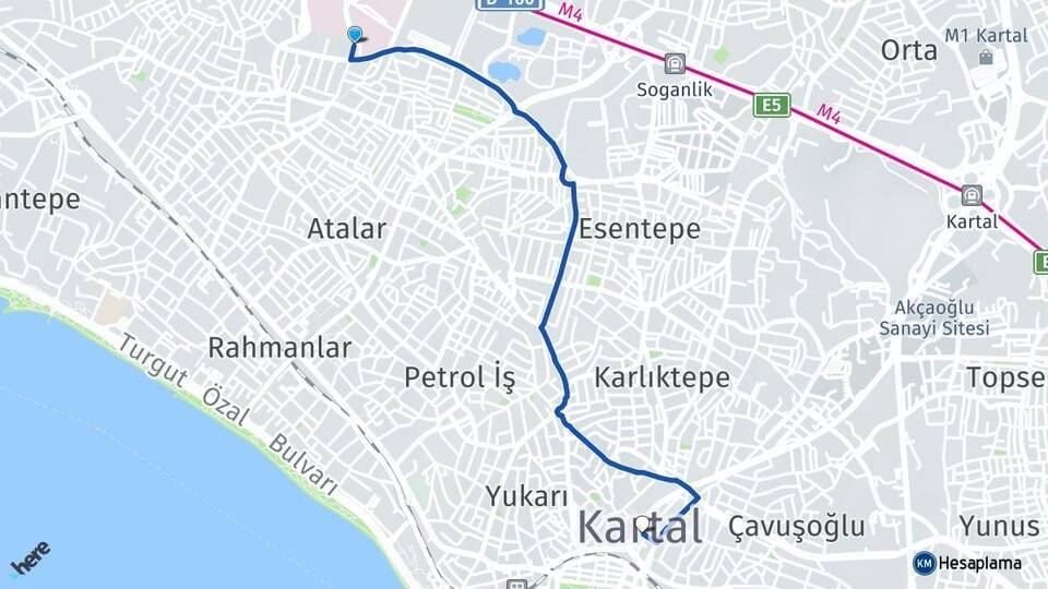 Cevizli Kartal Arası Kaç Km - Yol Tarifi