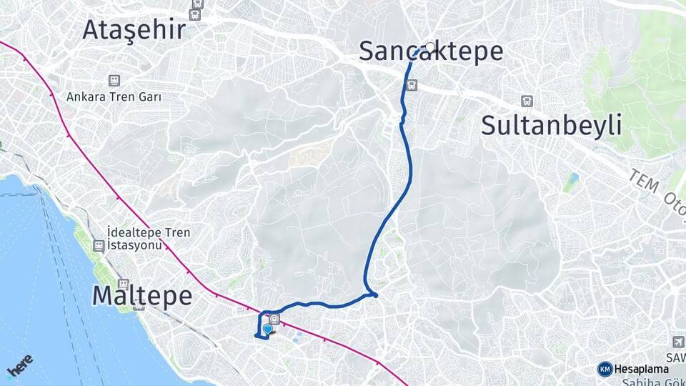 Cevizli Sancaktepe Arası Kaç Km - Yol Tarifi