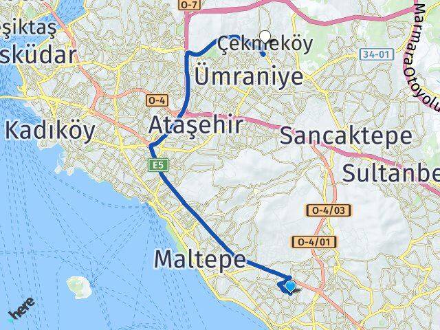 Esentepe Çekmeköy Arası Kaç Km - Yol Tarifi