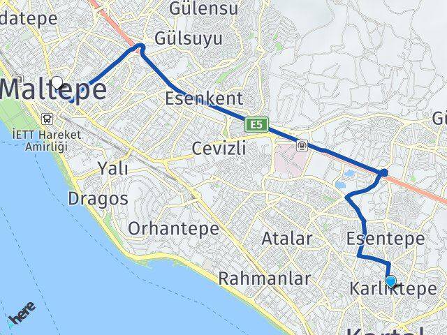 Karlıktepe Maltepe Arası Kaç Km - Yol Tarifi