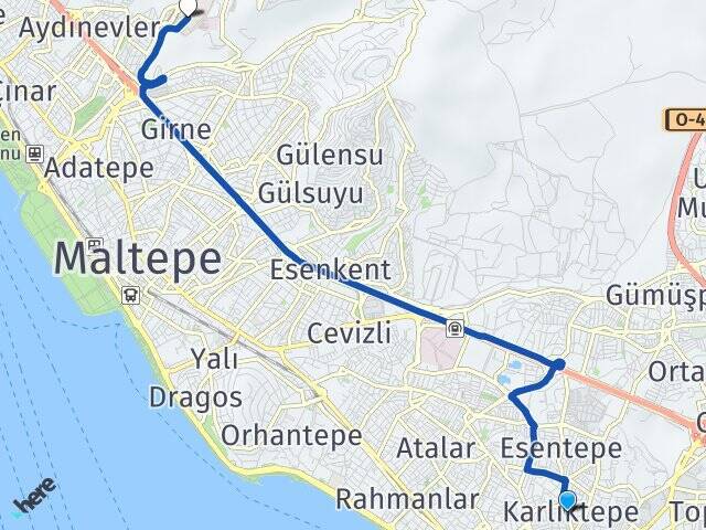 Karlıktepe Marmara Üniversitesi Arası Kaç Km - Yol Tarifi