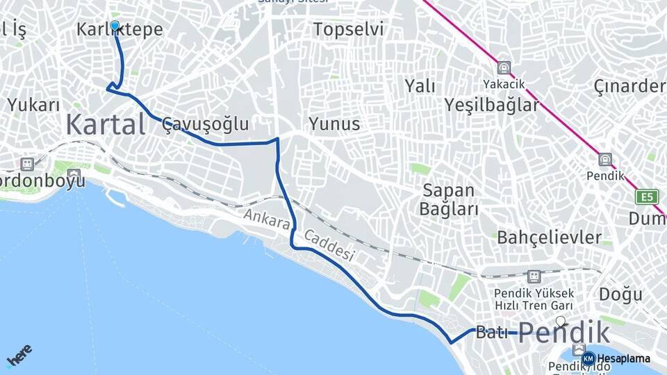 Karlıktepe Pendik Arası Kaç Km - Yol Tarifi