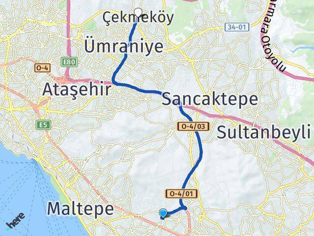 Soğanlık Yeni Çekmeköy Arası Kaç Km - Yol Tarifi