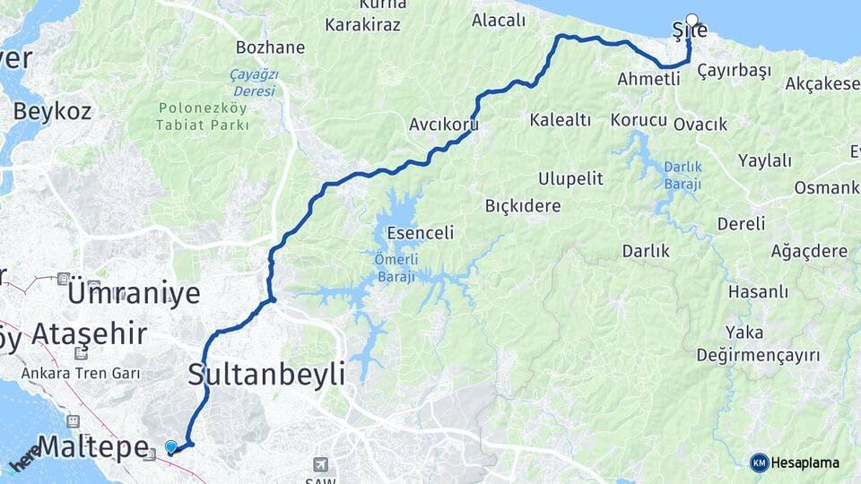 Soğanlık Yeni Şile Arası Kaç Km - Yol Tarifi
