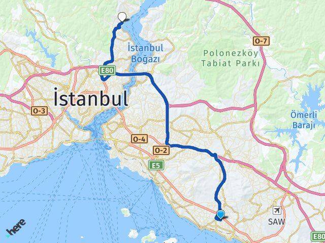 Topselvi Sarıyer Arası Kaç Km - Yol Tarifi