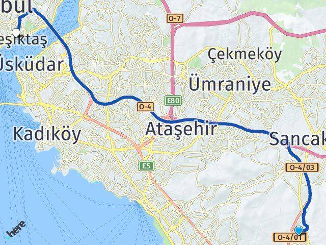 Uğur Mumcu Beşiktaş Arası Kaç Km - Yol Tarifi