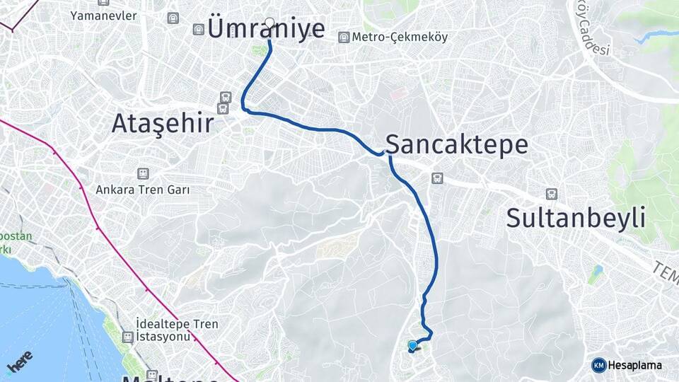 Uğur Mumcu Ümraniye Arası Kaç Km - Yol Tarifi