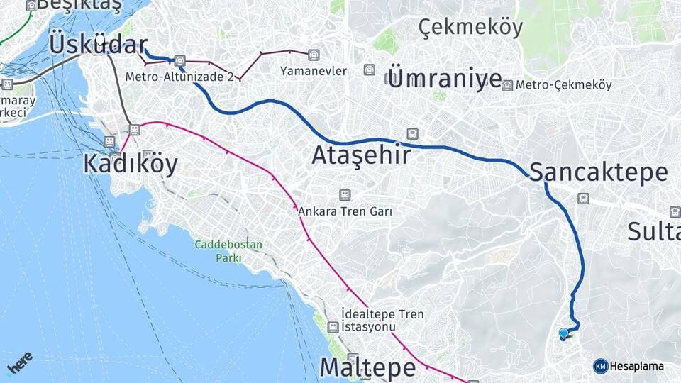 Uğur Mumcu Üsküdar Arası Kaç Km - Yol Tarifi