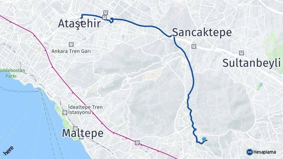 Yakacık Çarşı Ataşehir Arası Kaç Km - Yol Tarifi