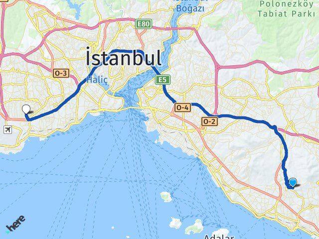 Yakacık Çarşı Bahçelievler Arası Kaç Km - Yol Tarifi