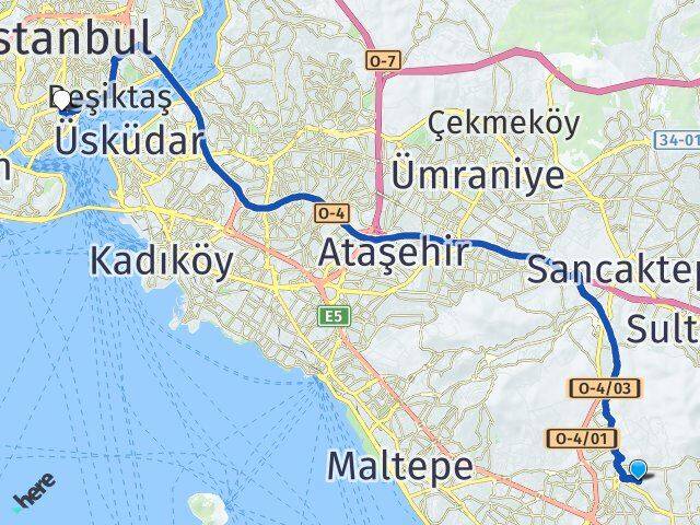 Yakacık Çarşı Beyoğlu Arası Kaç Km - Yol Tarifi