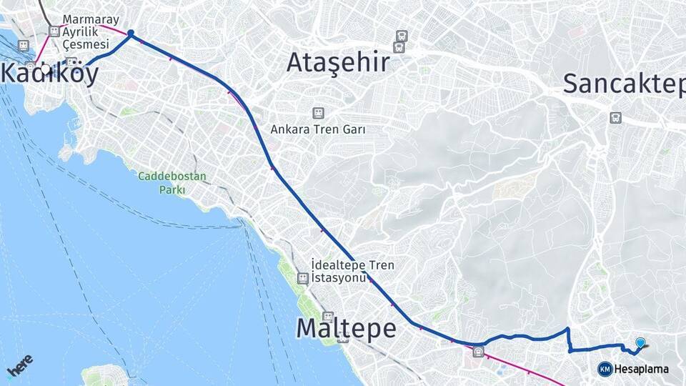 Yakacık Çarşı Kadıköy Arası Kaç Km - Yol Tarifi