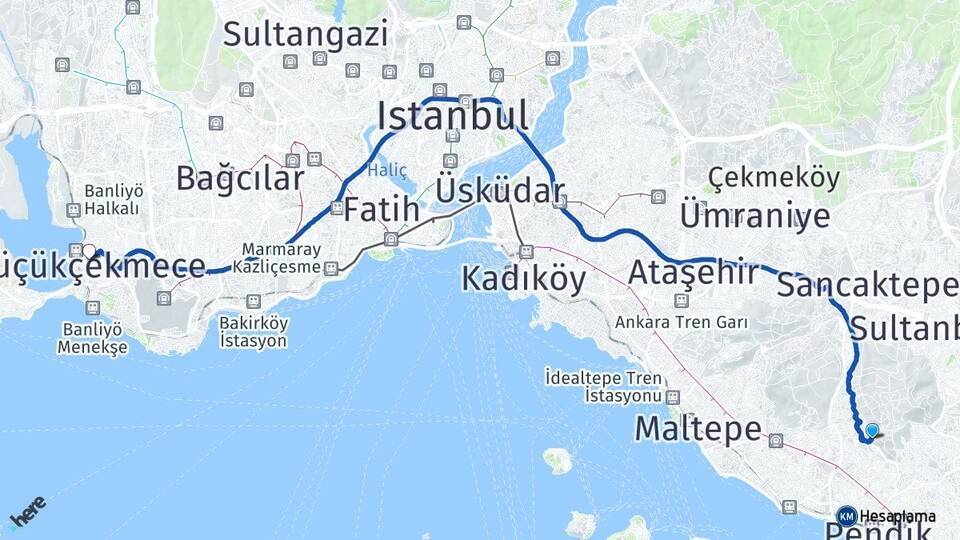 Yakacık Çarşı Küçükçekmece Arası Kaç Km - Yol Tarifi