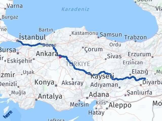 İstanbul Kocaköy Arası Kaç Km - Yol Tarifi