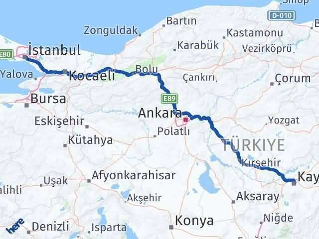 İstanbul Kocasinan Arası Kaç Km - Yol Tarifi