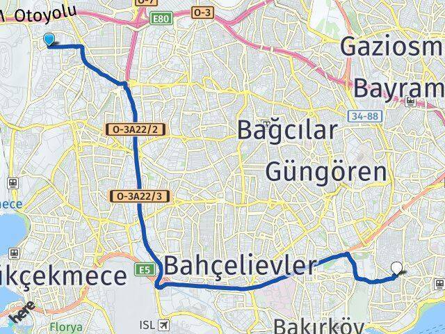 Atakent Zeytinburnu Arası Kaç Km - Yol Tarifi