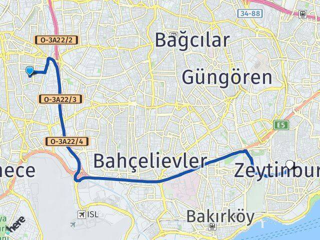 İnönü Zeytinburnu Arası Kaç Km - Yol Tarifi