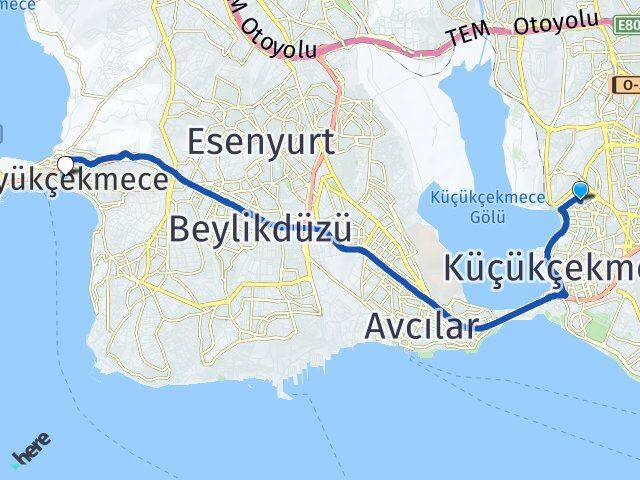 Kanarya Büyükçekmece Arası Kaç Km - Yol Tarifi