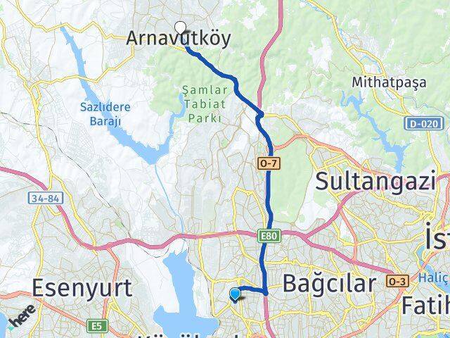 Söğütlü Çeşme Arnavutköy Arası Kaç Km - Yol Tarifi