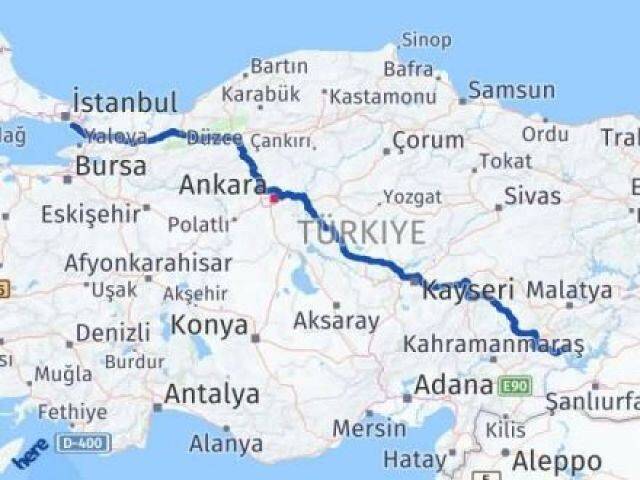 İstanbul Maltepe Adıyaman Arası Kaç Km - Yol Haritası