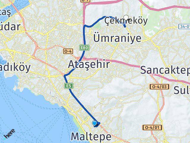 Altayçeşme Çekmeköy Arası Kaç Km - Yol Tarifi