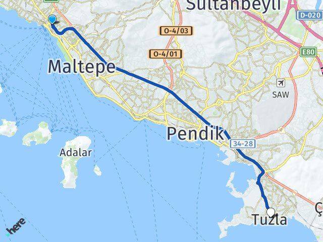 Altıntepe Tuzla Arası Kaç Km - Yol Tarifi