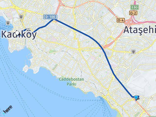 İstanbul Maltepe Aydınevler Kadıköy Arası Kaç Km - Yol Haritası