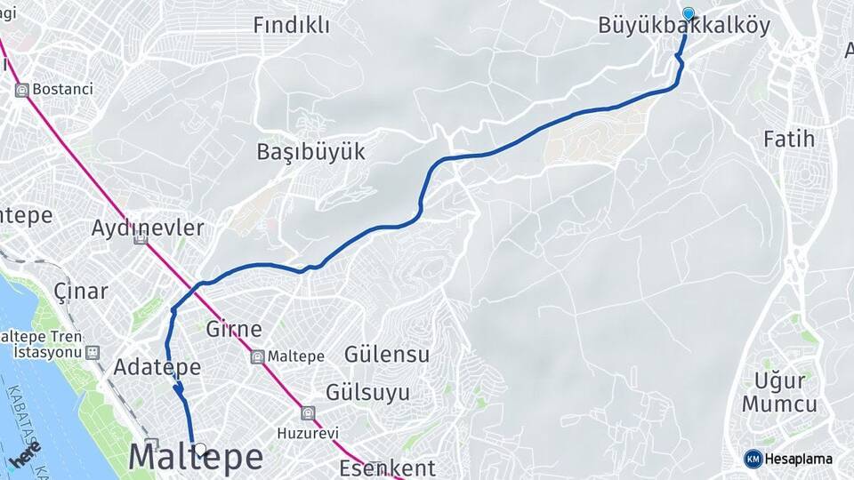 Büyükbakkalköy Maltepe Arası Kaç Km - Yol Tarifi