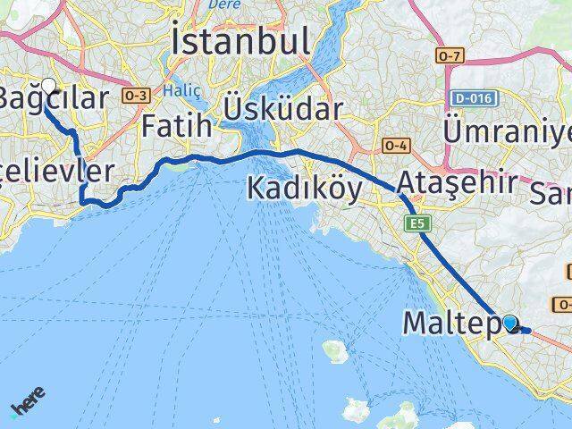 Cevizli Bağcılar Arası Kaç Km - Yol Tarifi