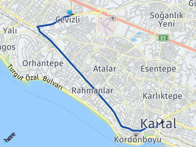 Cevizli Kartal Arası Kaç Km - Yol Tarifi