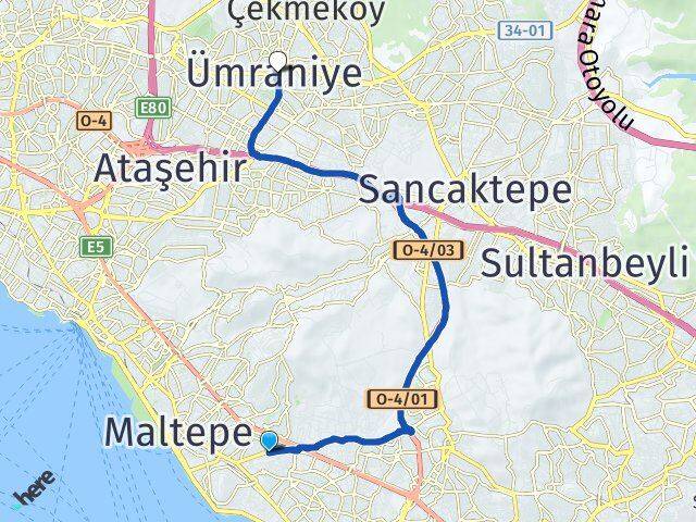 Cevizli Ümraniye Arası Kaç Km - Yol Tarifi