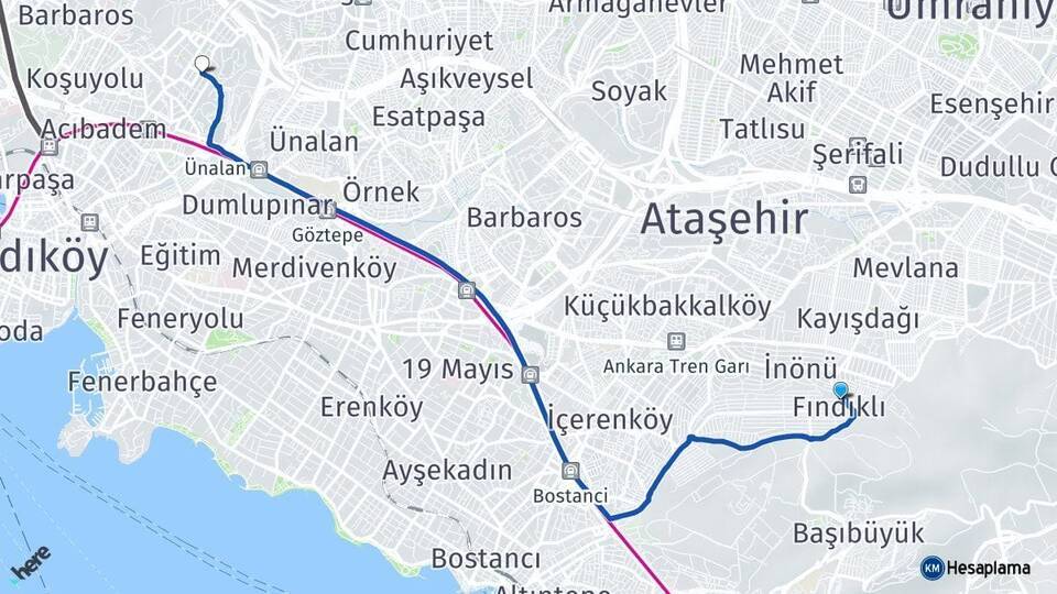 Fındıklı Acıbadem Arası Kaç Km - Yol Tarifi