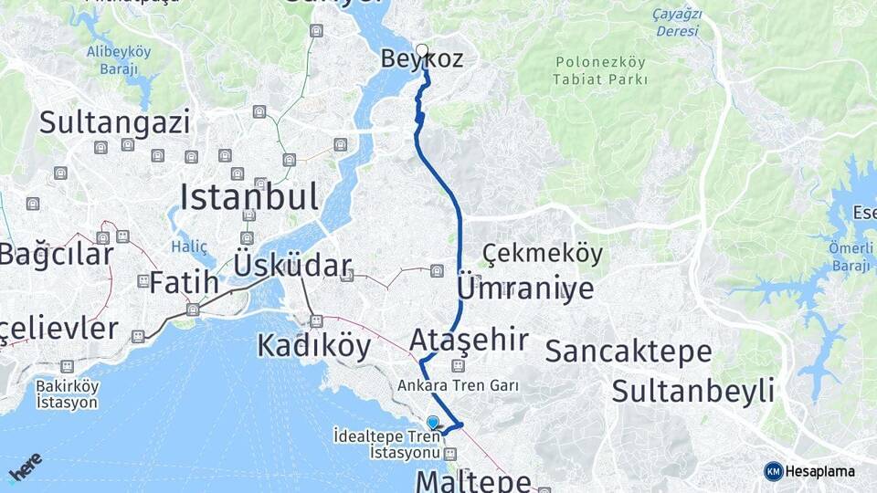 Küçükyalı Beykoz Arası Kaç Km - Yol Tarifi