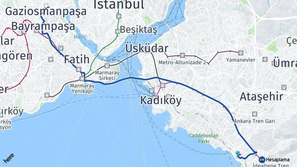 Küçükyalı Gaziosmanpaşa Arası Kaç Km - Yol Tarifi