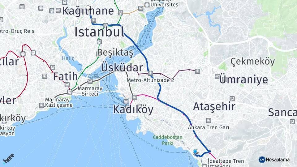 Küçükyalı Kağıthane Arası Kaç Km - Yol Tarifi