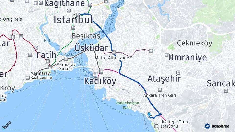 Küçükyalı Şişli Arası Kaç Km - Yol Tarifi