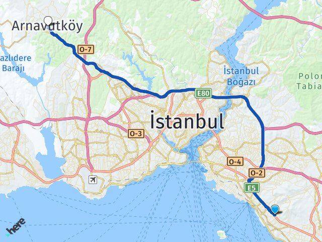 Zümrütevler Arnavutköy Arası Kaç Km - Yol Tarifi