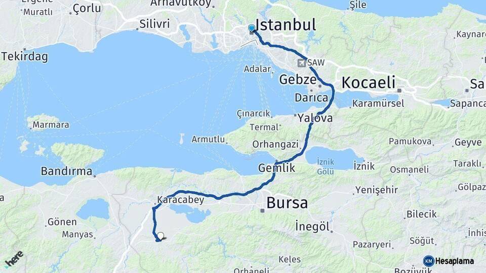 İstanbul Mustafakemalpaşa Arası Kaç Km - Yol Tarifi