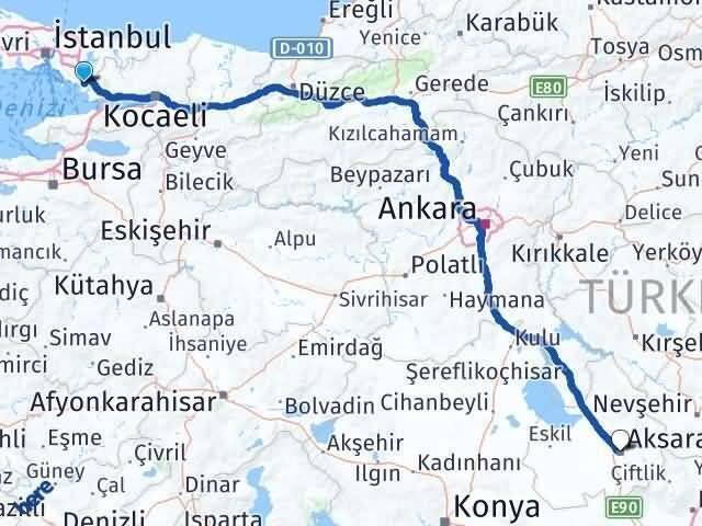 Ahmet Yesevi Aksaray Arası Kaç Km - Yol Tarifi