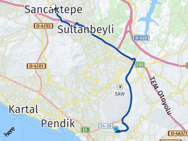 Ahmet Yesevi Sancaktepe Arası Kaç Km - Yol Tarifi