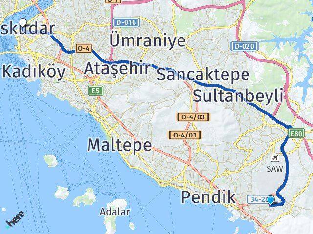 Ahmet Yesevi Üsküdar Arası Kaç Km - Yol Tarifi