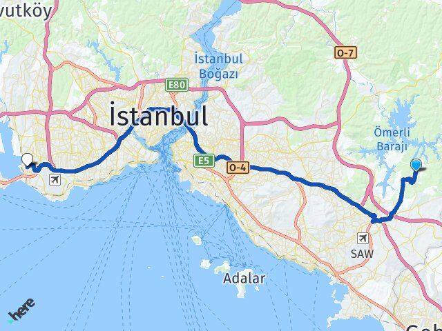 Ballıca Küçükçekmece Arası Kaç Km - Yol Tarifi
