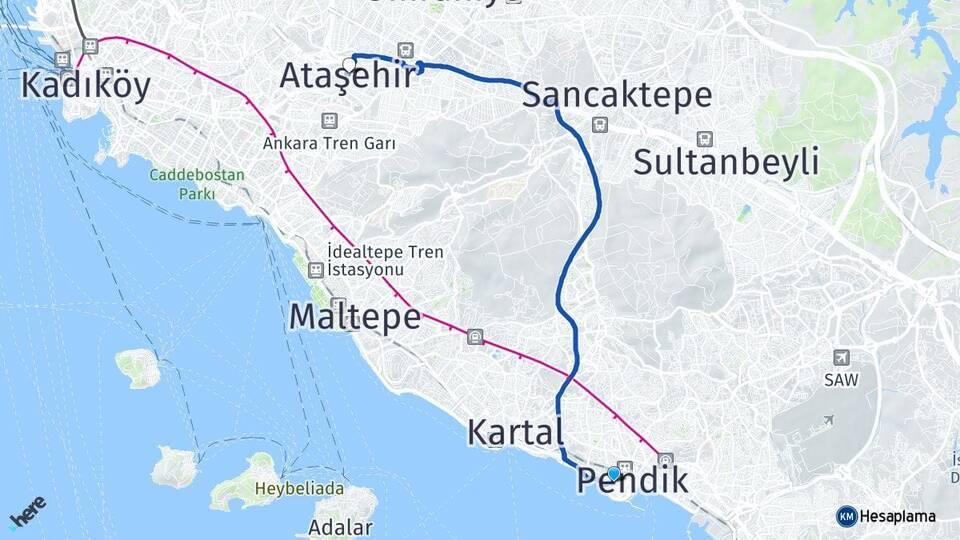 Batı Ataşehir Arası Kaç Km - Yol Tarifi
