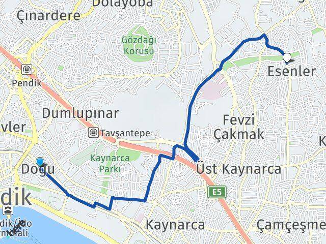 Doğu Esenler Arası Kaç Km - Yol Tarifi