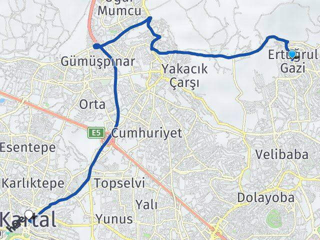 Ertuğrul Gazi Kartal Arası Kaç Km - Yol Tarifi