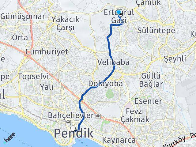 Ertuğrul Gazi Pendik Arası Kaç Km - Yol Tarifi