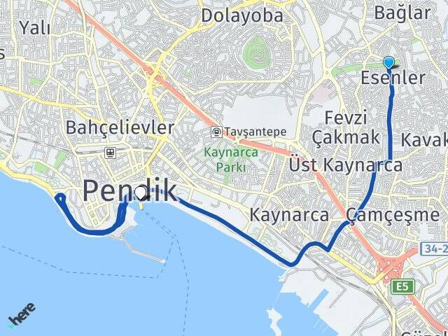 Esenler Pendik İDO Terminali Arası Kaç Km - Yol Tarifi
