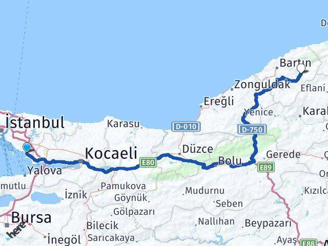 Esenyalı Ulus Arası Kaç Km - Yol Tarifi